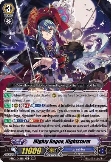 Mighty Rogue, Nightstorm (Foil) (V-SS10/042EN), V-SS10 Premium Battle Deckset 2023 — Vanguard card price