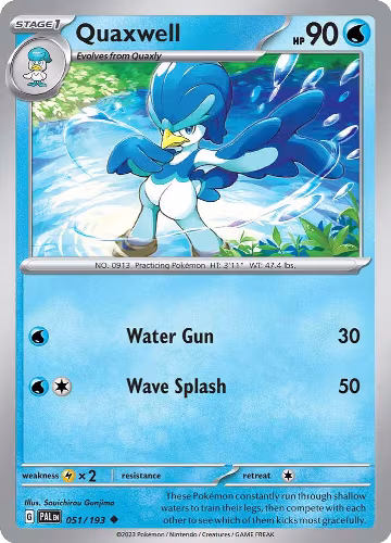 Quaxwell - 051/193 (051/193), Paldea Evolved — Pokémon card price