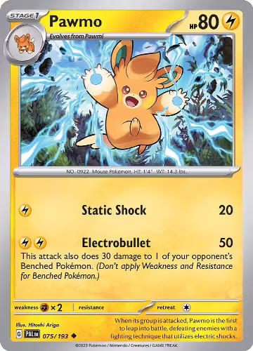 Pawmo (075/193), Paldea Evolved — Pokémon card price