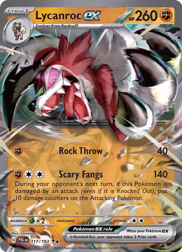 Lycanroc ex (117/193), Paldea Evolved — Pokémon card price