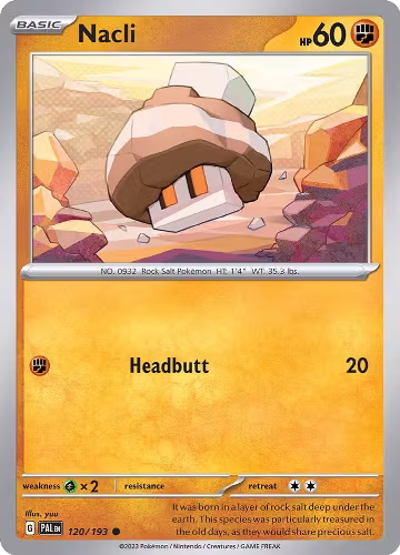 Nacli - 120/193 (120/193), Paldea Evolved — Pokémon card price