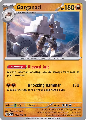 Garganacl (123/193), Paldea Evolved — Pokémon card price