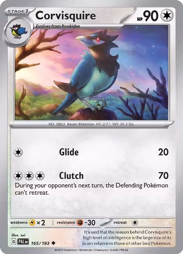 Corvisquire (165/193), Paldea Evolved — Pokémon card price