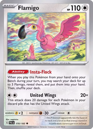 Flamigo (170/193), Paldea Evolved — Pokémon card price
