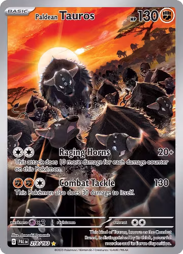 Paldean Tauros - 218/193 (218/193), Paldea Evolved — Pokémon card price