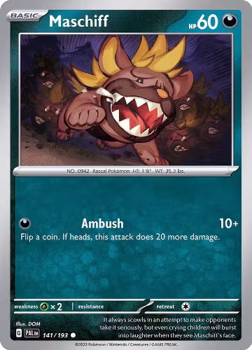 Maschiff - 141/193 (141/193), Paldea Evolved — Pokémon card price