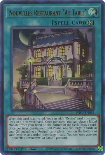Nouvelles Restaurant "At Table" (WISU-EN035), Wild Survivors — Yu-Gi-Oh! card price