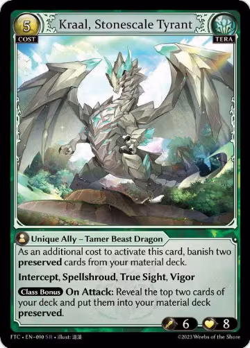 Kraal, Stonescale Tyrant (090), Fractured Crown — Grand Archive card price