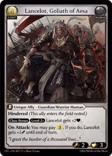 Lancelot, Goliath of Aesa (037), Fractured Crown — Grand Archive card price