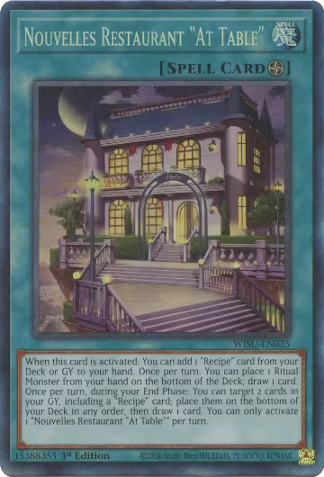 Nouvelles Restaurant "At Table" (CR) (WISU-EN035), Wild Survivors — Yu-Gi-Oh! card price