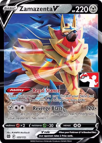 Zamazenta V - 105/172 (105/172), Prize Pack Series Cards — Pokémon card price