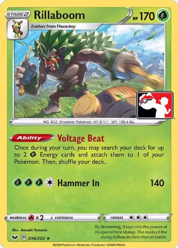 Rillaboom - 014/072 (014/072), Prize Pack Series Cards — Pokémon card price
