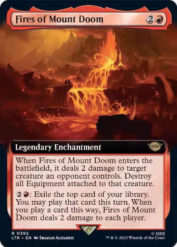 Fires of Mount Doom (Extended Art) (392), Universes Beyond: The Lord of the Rings: Tales of Middle-earth — Magic card price