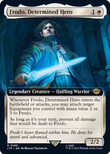 Frodo, Determined Hero (Extended Art) (388), Universes Beyond: The Lord of the Rings: Tales of Middle-earth — Magic card price