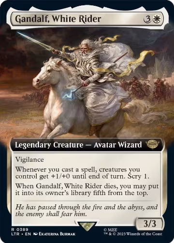 Gandalf, White Rider (Extended Art) (389), Universes Beyond: The Lord of the Rings: Tales of Middle-earth — Magic card price