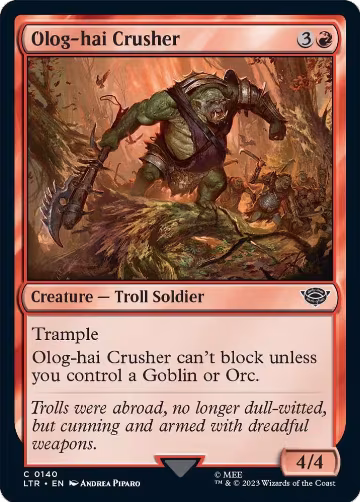 Olog-hai Crusher (140), Universes Beyond: The Lord of the Rings: Tales of Middle-earth — Magic card price