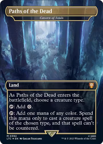 Paths of the Dead - Cavern of Souls (Borderless) (Surge Foil) (392), Commander: The Lord of the Rings: Tales of Middle-earth — Magic card price