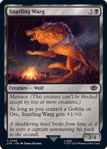 Snarling Warg (109), Universes Beyond: The Lord of the Rings: Tales of Middle-earth — Magic card price