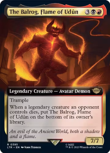 The Balrog, Flame of Udun (Extended Art) (395), Universes Beyond: The Lord of the Rings: Tales of Middle-earth — Magic card price