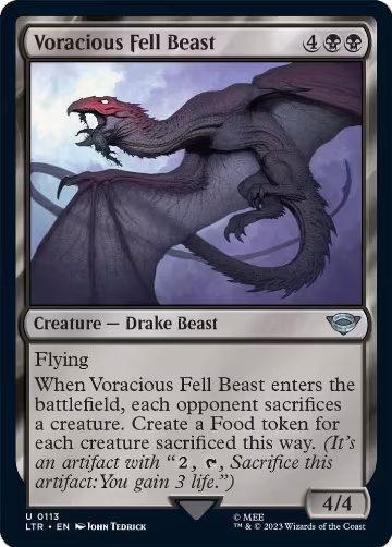 Voracious Fell Beast (113), Universes Beyond: The Lord of the Rings: Tales of Middle-earth — Magic card price