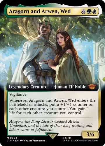 Aragorn and Arwen, Wed (Extended Art) (394), Universes Beyond: The Lord of the Rings: Tales of Middle-earth — Magic card price