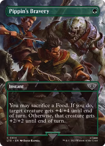 Pippin's Bravery (Borderless) (414), Universes Beyond: The Lord of the Rings: Tales of Middle-earth — Magic card price