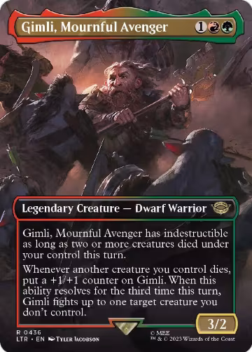 Gimli, Mournful Avenger (Borderless) (436), Universes Beyond: The Lord of the Rings: Tales of Middle-earth — Magic card price