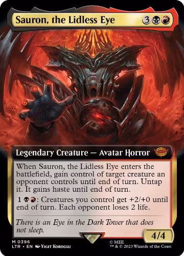 Sauron, the Lidless Eye (Extended Art) (396), Universes Beyond: The Lord of the Rings: Tales of Middle-earth — Magic card price