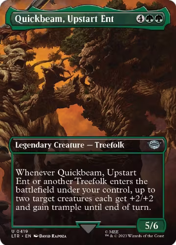 Quickbeam, Upstart Ent (Borderless) (419), Universes Beyond: The Lord of the Rings: Tales of Middle-earth — Magic card price