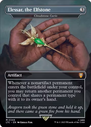 Elessar, the Elfstone - Cloudstone Curio (Borderless) (349), Commander: The Lord of the Rings: Tales of Middle-earth — Magic card price