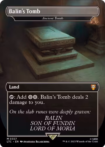 Balin's Tomb - Ancient Tomb (Borderless) (357), Commander: The Lord of the Rings: Tales of Middle-earth — Magic card price