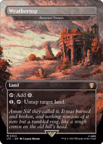 Weathertop - Deserted Temple (Borderless) (363), Commander: The Lord of the Rings: Tales of Middle-earth — Magic card price