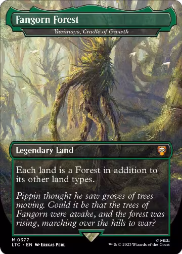 Fangorn Forest - Yavimaya, Cradle of Growth (Borderless) (377), Commander: The Lord of the Rings: Tales of Middle-earth — Magic card price