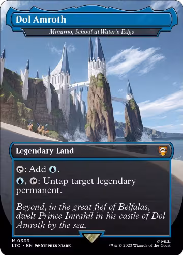 Dol Amroth - Minamo, School at Water's Edge (Borderless) (369), Commander: The Lord of the Rings: Tales of Middle-earth — Magic card price