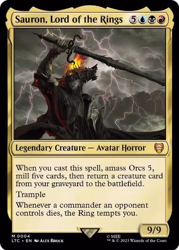 Sauron, Lord of the Rings (4), Commander: The Lord of the Rings: Tales of Middle-earth — Magic card price