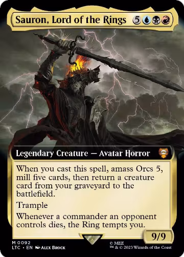 Sauron, Lord of the Rings (Extended Art) (92), Commander: The Lord of the Rings: Tales of Middle-earth — Magic card price