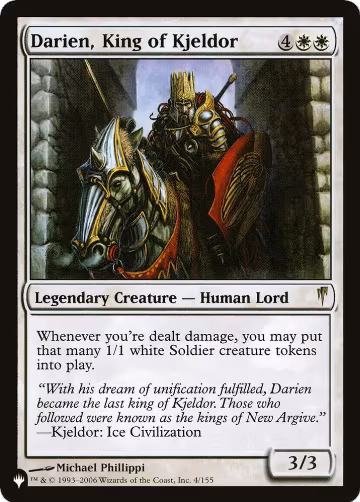 Darien, King of Kjeldor (4/155), The List Reprints — Magic card price