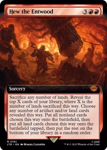 Hew the Entwood (Extended Art) (361), Universes Beyond: The Lord of the Rings: Tales of Middle-earth — Magic card price