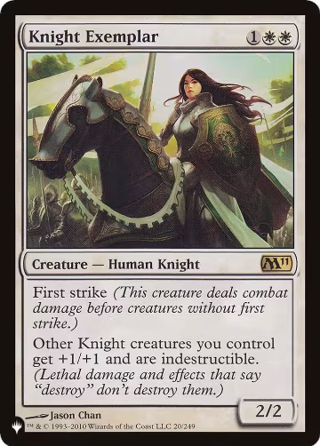 Knight Exemplar (M11) (20/249), The List Reprints — Magic card price