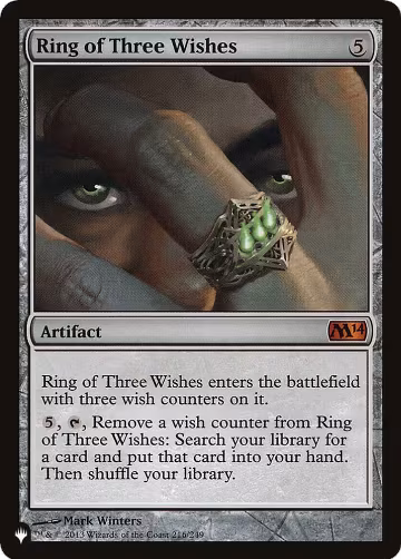 Ring of Three Wishes (216/249), The List Reprints — Magic card price