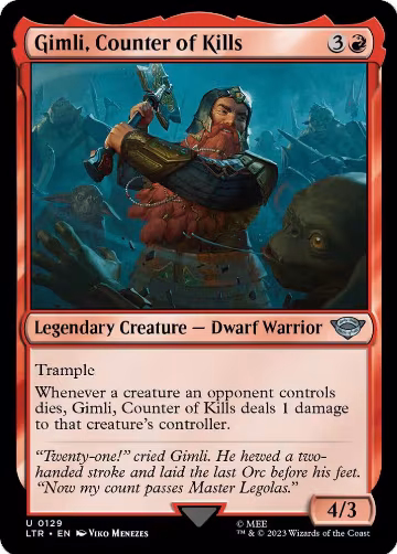 Gimli, Counter of Kills (129), Universes Beyond: The Lord of the Rings: Tales of Middle-earth — Magic card price