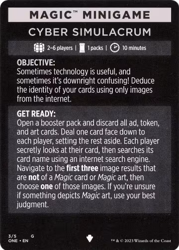 Magic Minigame: Cyber Simulacrum (3), Phyrexia: All Will Be One — Magic card price