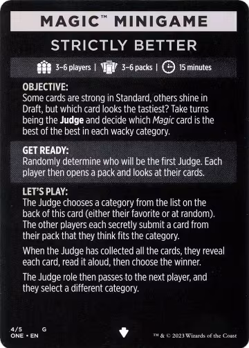 Magic Minigame: Strictly Better (4), Phyrexia: All Will Be One — Magic card price