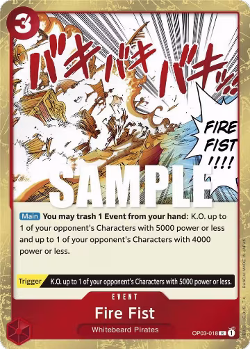 Fire Fist (OP03-018), Pillars of Strength — One Piece card price