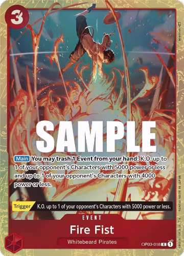 Fire Fist (Alternate Art) (OP03-018), Pillars of Strength — One Piece card price