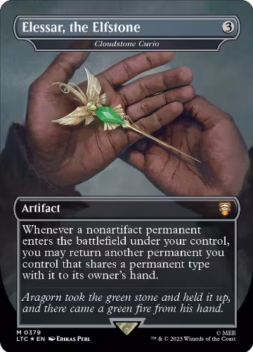 Elessar, the Elfstone - Cloudstone Curio (Borderless) (Surge Foil) (379), Commander: The Lord of the Rings: Tales of Middle-earth — Magic card price
