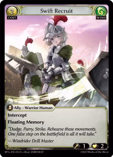 Swift Recruit (016), Supporter Pack 1 — Grand Archive card price