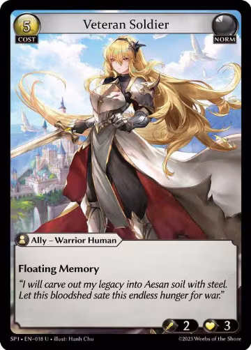 Veteran Soldier (018), Supporter Pack 1 — Grand Archive card price