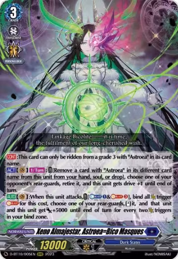 Xeno Almajestar, Astroea=Bico Masques (D-BT10/005EN), D-BT10: Dragon Masquerade — Vanguard card price