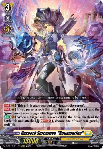 Hexaorb Sorceress, "Aquamarine" (D-BT10/011EN), D-BT10: Dragon Masquerade — Vanguard card price